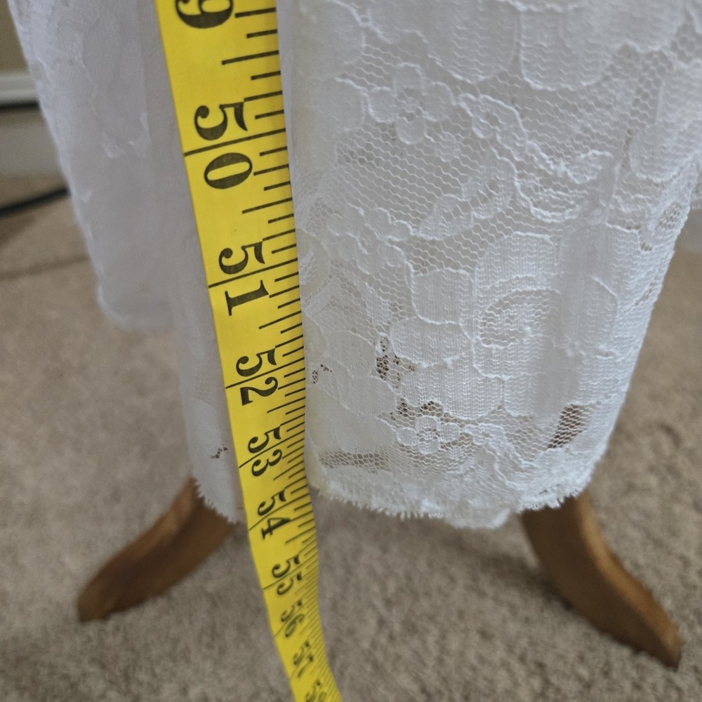 Princess Kaiulani Hawaiian Vintage Lace Dress Womens Medium White Victorian Boho - Picture 14 of 15